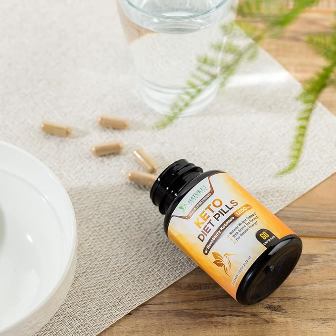 Keto Pills 1200mg - Advanced Support Lean Keto Diet Pills - Use Fat for Energy & Focus in Ketosis - Ultra Fast Prime Keto Supplement for Women & Men - Nature's Optimal Max Keto - 60 Capsules