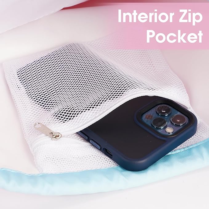 WANDF Drawstring Backpack Sports Gym Bag with Shoulder Pads Water Resistant String Bag Cinch Bag for Women Men (Rainbow)