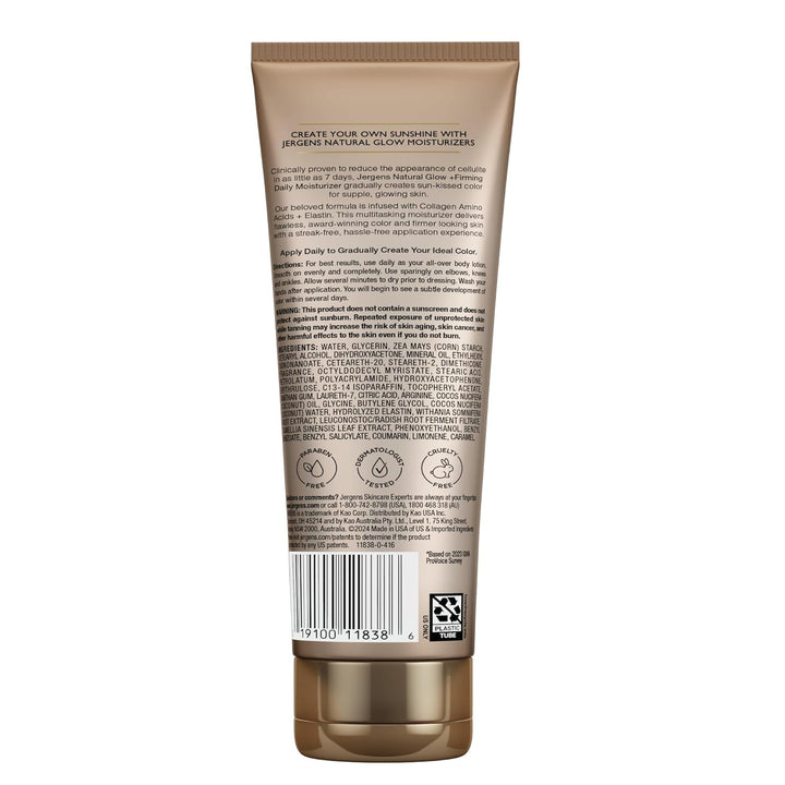 Jergens Natural Glow Firming Self Tanner Lotion | Fair to Medium Skin | 7.5 Fl Oz