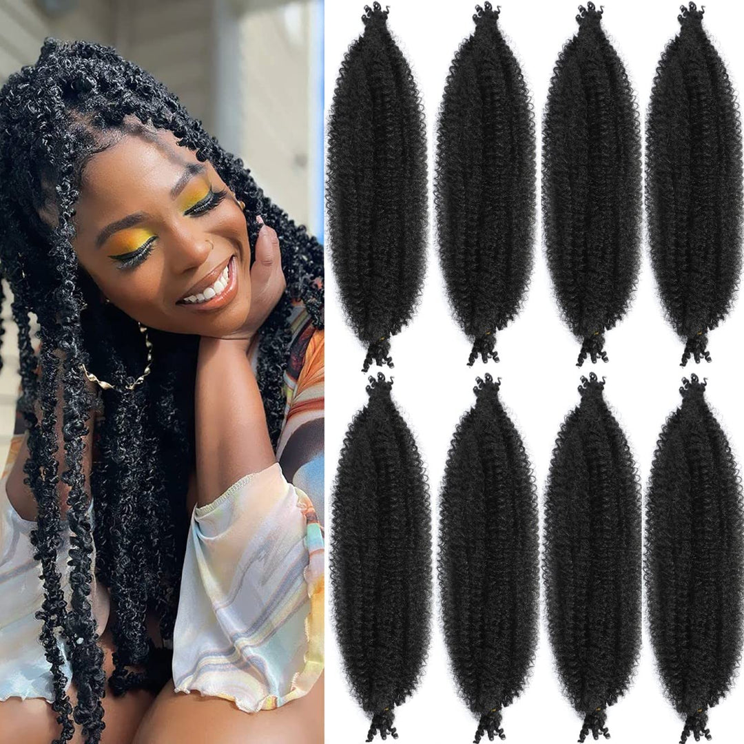8 Packs Pre-Separated Springy Afro Twist Hair Suitable For Damaged Soft Locs Synthetic Marley Twist Braiding Hair For Black Wome
