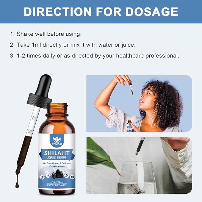 Pure Himalayan Shilajit Liquid Supplement - Energy & Immune Support, Contain 85+ Trace Minerals & Fulvic Acid, Pure Shilajit Resin Liquid Drop for Men & Women, Natural Flavor, 1 Fl Oz (2 Pack)