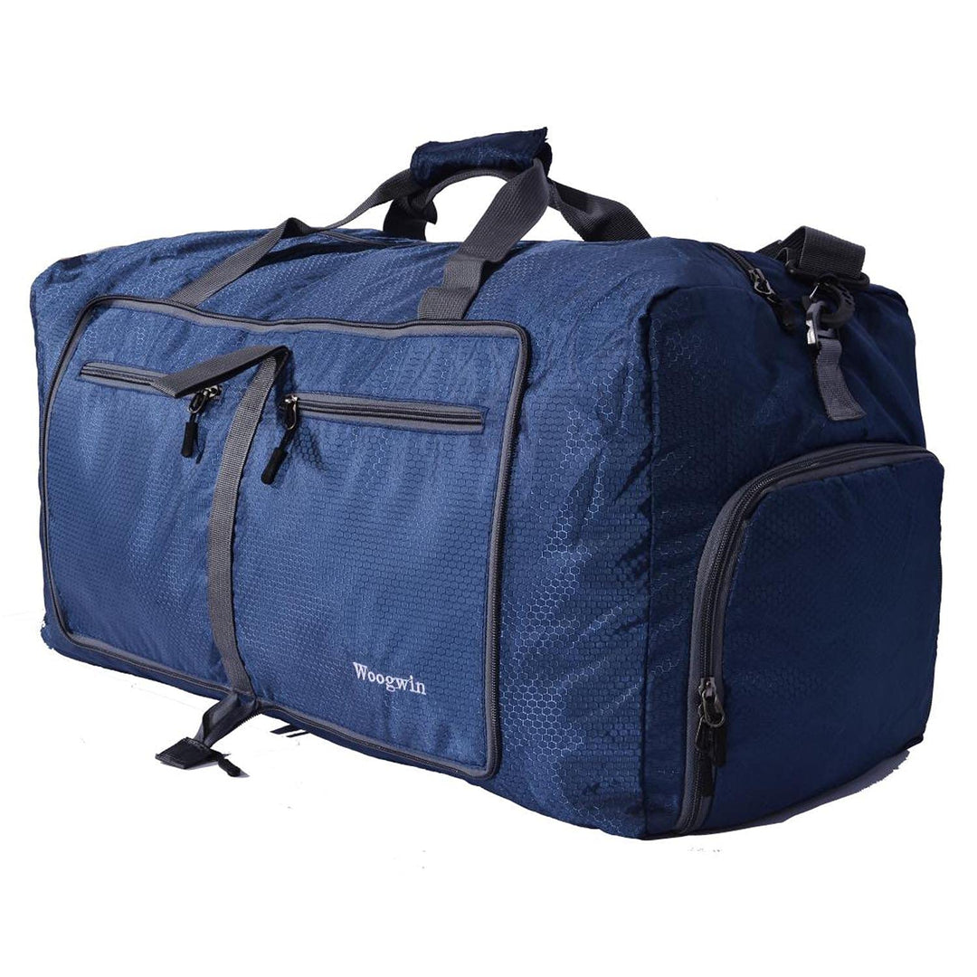 Woogwin Travel Duffel Bag Large Foldable Waterproof Overnight Bag for Beach Swim Bags Pool Sports Gym (60L New Darkblue)