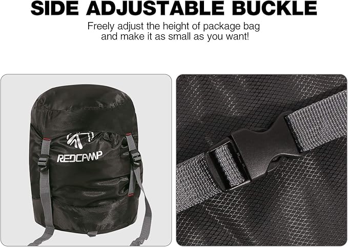 REDCAMP Sleeping Bag Stuff Sack, Black M, L, XL and XXL Compression Sack, Great for Backpacking and Camping