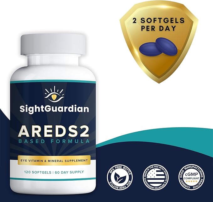 AREDS2 Based Eye Vitamin-Mineral Supplement (120 ct. 60 Day Supply) - AREDS2 Based Supplement for Eyes - Low Zinc Formula - Eye Vision Supplement and Vitamin