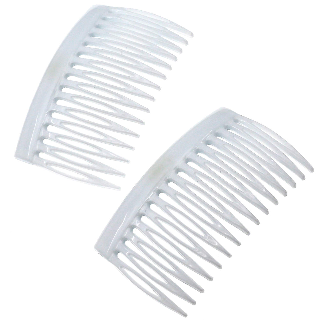 Camila Paris Cp3111 French Hair Side Comb, Small, Curved White French Twist Hair Combs Decorative, Strong Hold Hair Clips For Wo