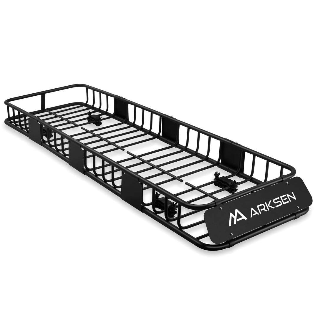 ARKSEN Narrow and Long 84"x23"x6" Car Roof Rack Cargo Carrier Rooftop Basket, Heavy Duty Weather Resistant Luggage & Camping Gear Storage for Car, Truck or SUV Transport