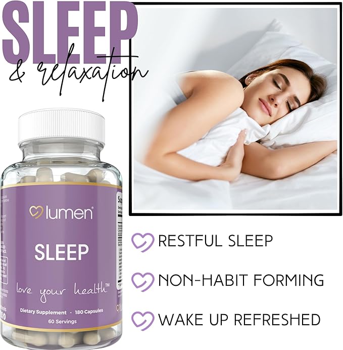 Natural Sleep for Adults – Herbal Supplement with Melatonin, Valerian Root, Magnesium - Deep Sleep Support to Promote Calm Deep Sleeping for Better Rest (180 Count)