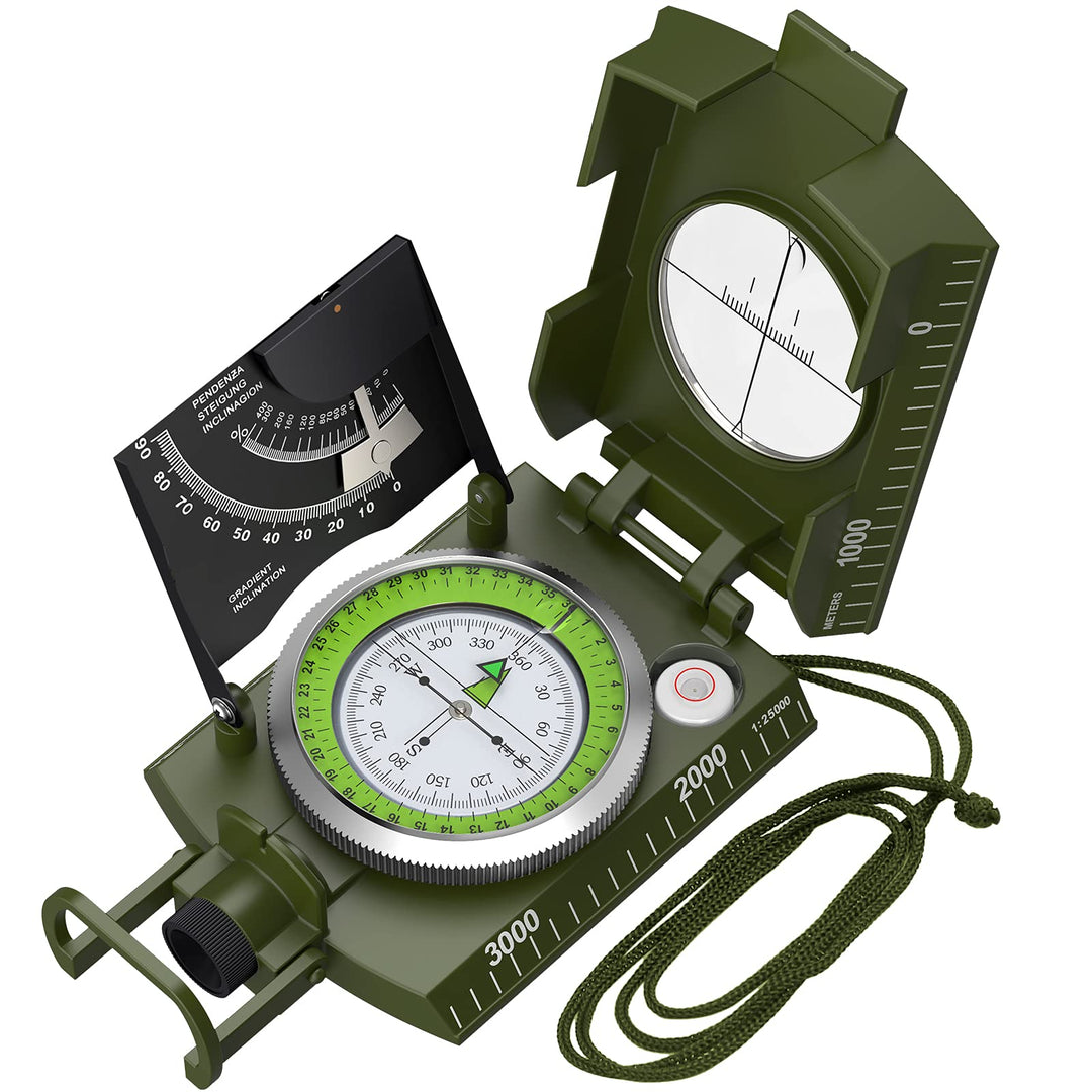 Proster IP65 Hiking Compass Metal Compass - Waterproof Compass Camping Compass with Sighting Clinometer with Carry Bag for Camping Hunting Hiking Geology Activities