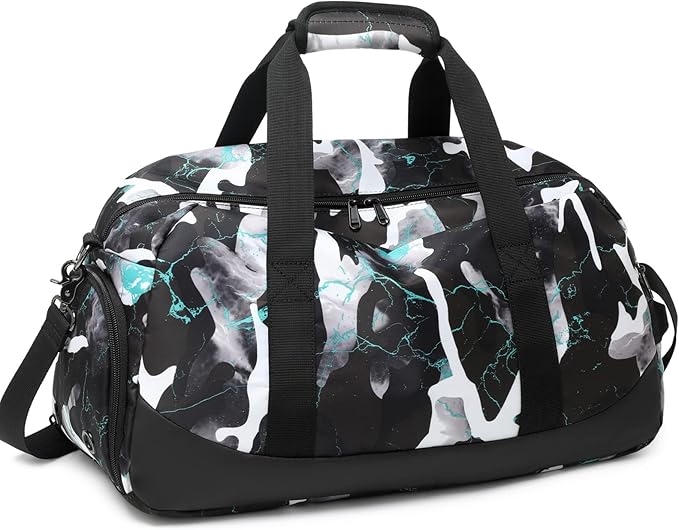 Kids Overnight Duffle Bag Boys Sports Gym Bag with Shoe Compartment & Wet Pocket Teens Gymnastics Bag Carry On Weekender Travel Bag