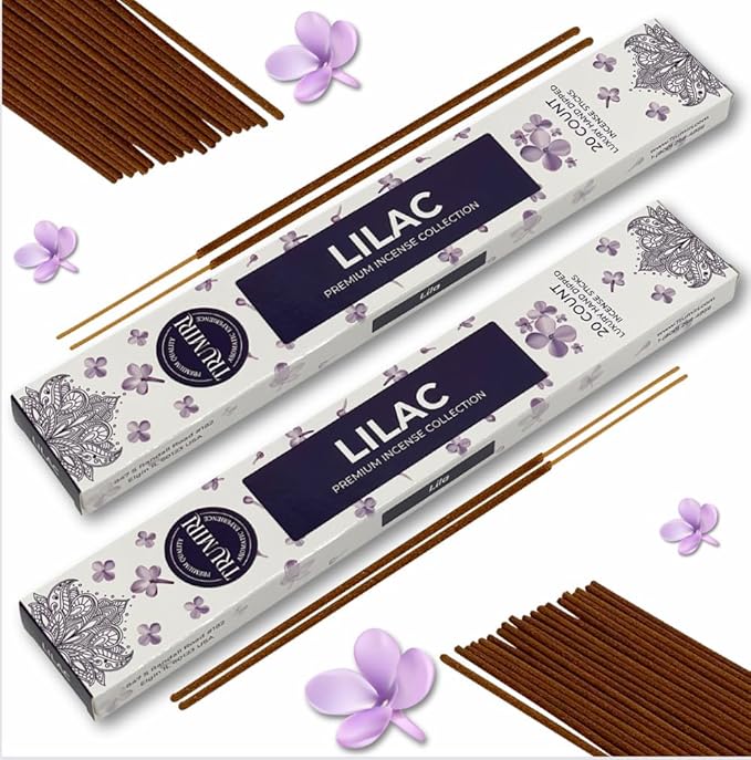 Lilac Incense Sticks - Total 40 Insence-Sticks - Dual Pack of 20 Insense - Inciensos - Inscents - Natural Non Toxic Ingredients - Incents - Incence - Inscense - Insents