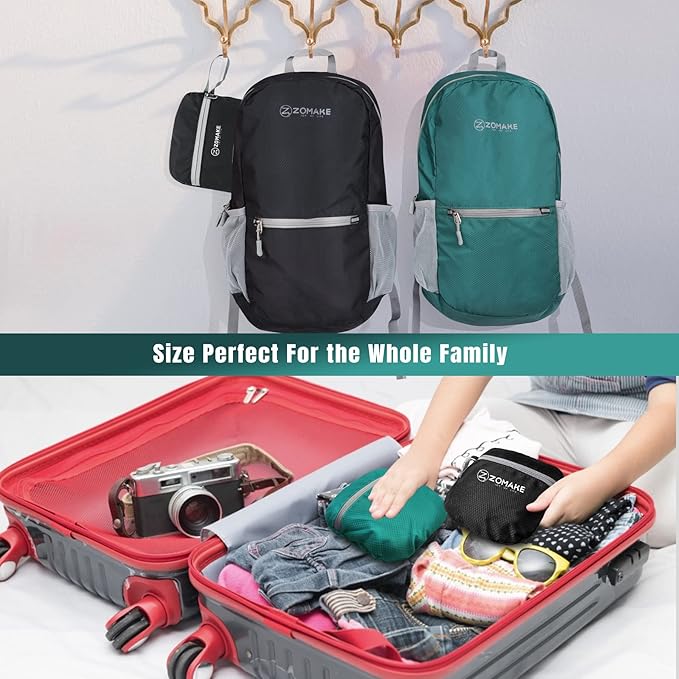 ZOMAKE Ultra Lightweight Hiking Backpack 20L, Packable Small Backpacks Water Resistant Daypack for Women Men(Dark Green)