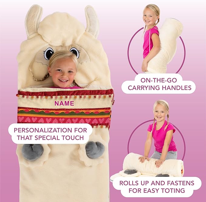 Bixbee Kids Sleeping Bag, Soft Sleepy Sack for Kids & Toddlers | Easy Roll Up Design for School, Daycare + Naptime, 60 x 22 Inches | Cozy Slumber Bag w Lining for Girls + Boys