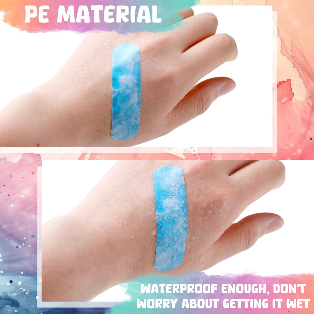 120 Pcs Kids Bandages Bulk Cute Cartoon Flexible Bandages Waterproof Breathable Bandages Strip Protect Cuts and Scrapes for Girls Boys Children Toddlers (Colorful Style)