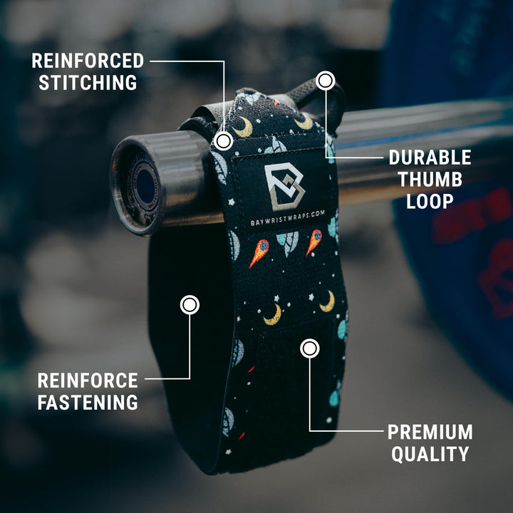 Bay Wrist Wraps Weightlifting Workout Wrist Brace - Adjustable, One Size Fits All - Comfort Wrist Wraps for Weightlifting with Thumb Loop, Lifting Wrist Straps in Arctic Camo - 18-inch Wrist Wrap