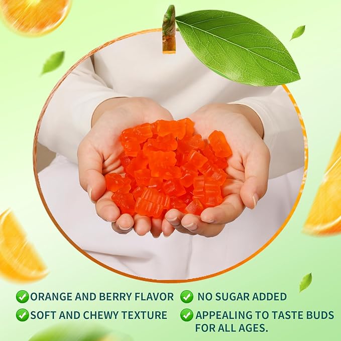 Calcium Magnesium Zinc Gummies with Vitamin D3 & K2 - High Potency Enhanced Absorption -60 Orange Gummies Flavored