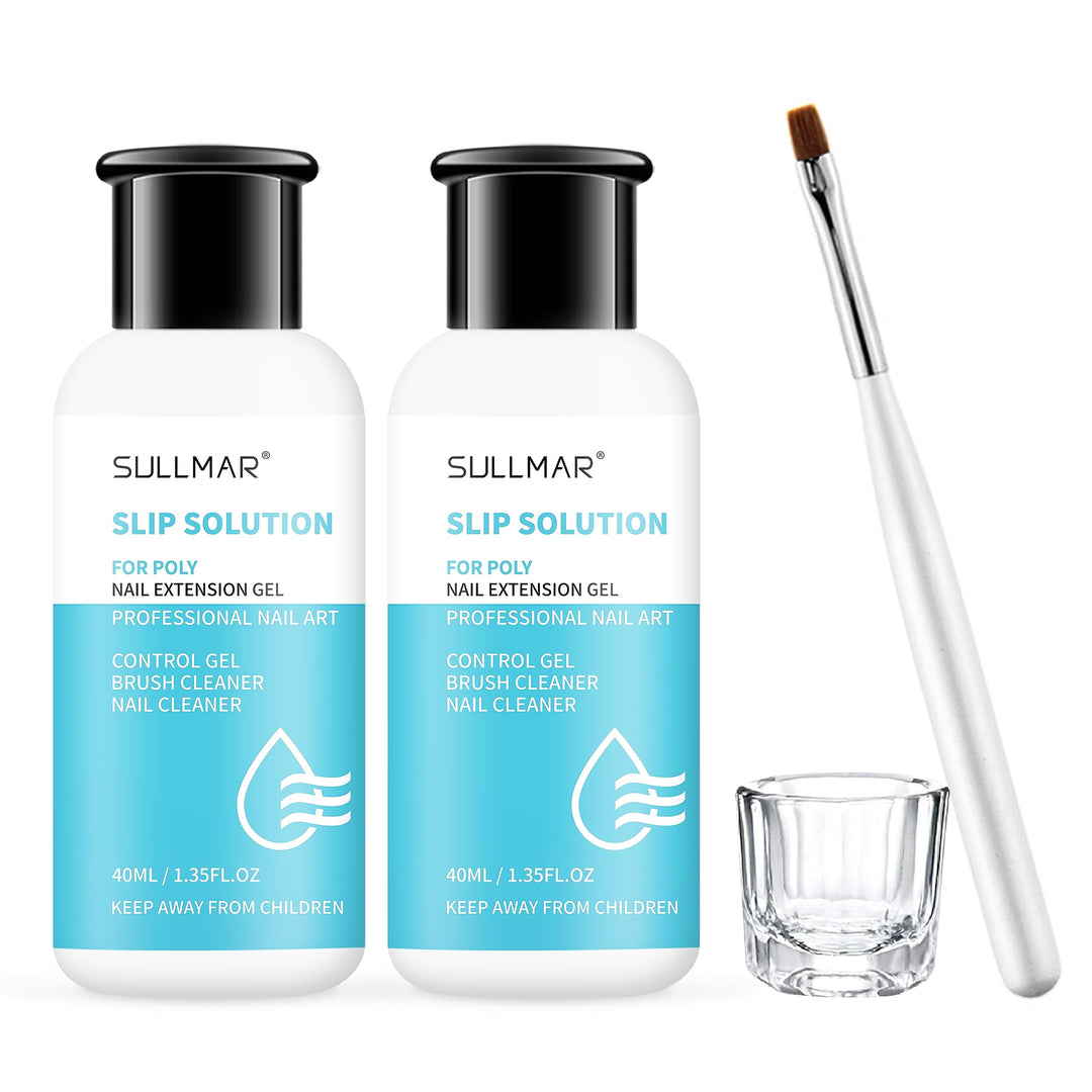 SULLMAR Nail Slip Solution 2.7 fl.oz for Poly Nail Gel Kit Professional Nail Extension for Nail Thickening Solutions