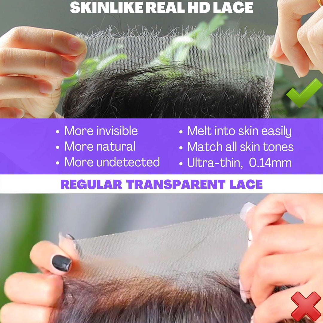 BEEOS 6x6 HD Lace Closure Only, Pre Plucked Body Wave Human Hair Closure 0.10mm Ultra-thin Invisible Melted Swiss HD Lace 14 Inch