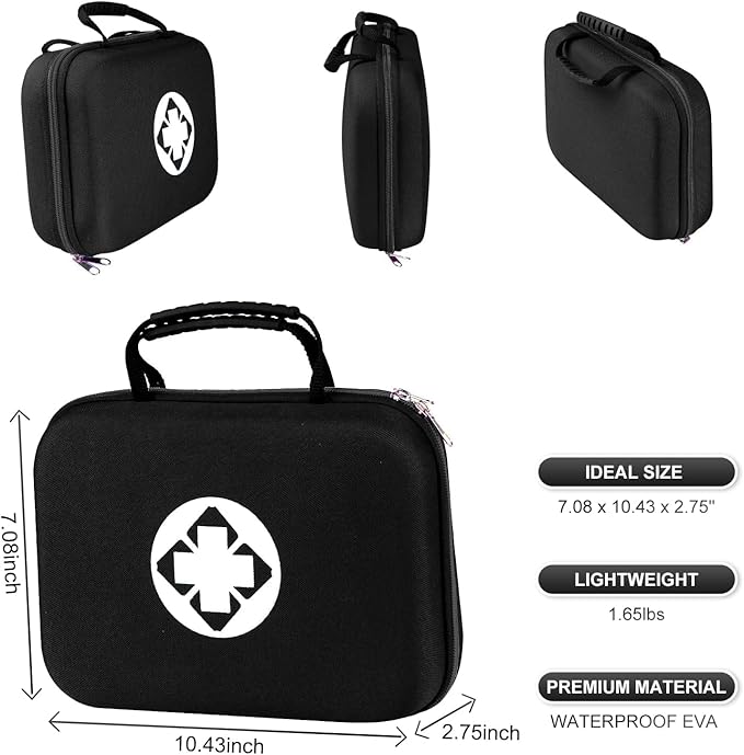 300PCS Home First Aid Kit for Hiking Car Travel Emergency Kit First Aid Bag Outdoor Backpacking Gear for Disaster Preparedness Black Monoki