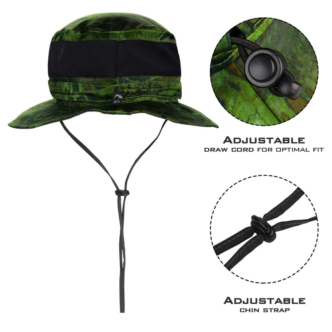 KastKing Sol Armis UPF 50 Boonie Hat - Sun Protection Fishing Hat, Beach & Hiking Hat, Paddling, Rowing, Kayaking Hat,Ambush