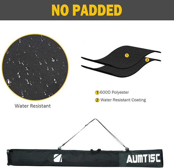 AUMTISC Ski Bag and Boot Bag Combo, Padded Ski Bags for Air Travel Flying, Adjustable Length for Skis Up to 200 cm and Boots Up to Size 13
