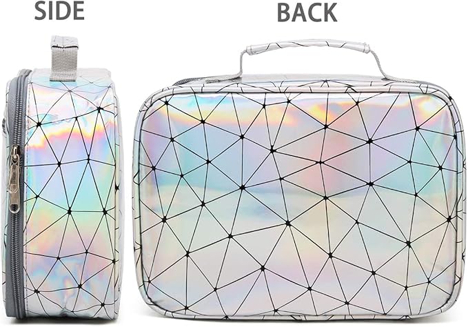 FlowFly Kids Lunch box Insulated Soft Bag Mini Cooler Back to School Thermal Meal Tote Kit for Girls, Boys, Lattice