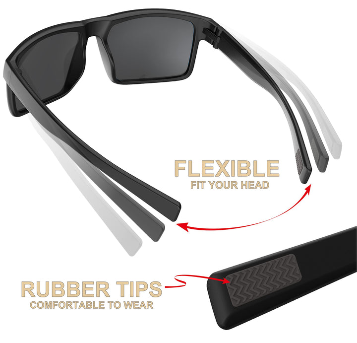 QOOL TIMES Living out your F1A Square Polarized green Sunglasses Men Women Fishing Running Driving