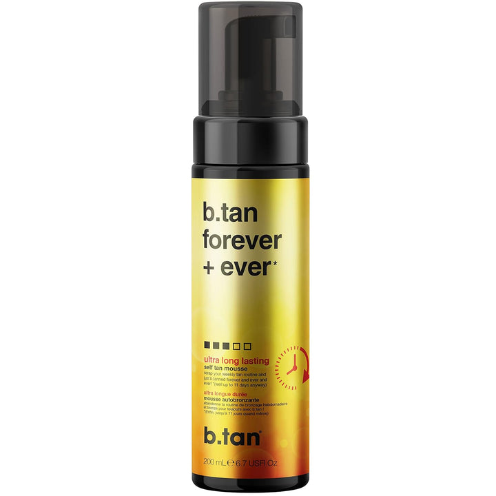 b.tan Ultra Long-Lasting Self Tanner Mousse | Vegan Dark Bronze Glow - 1 Hour Express