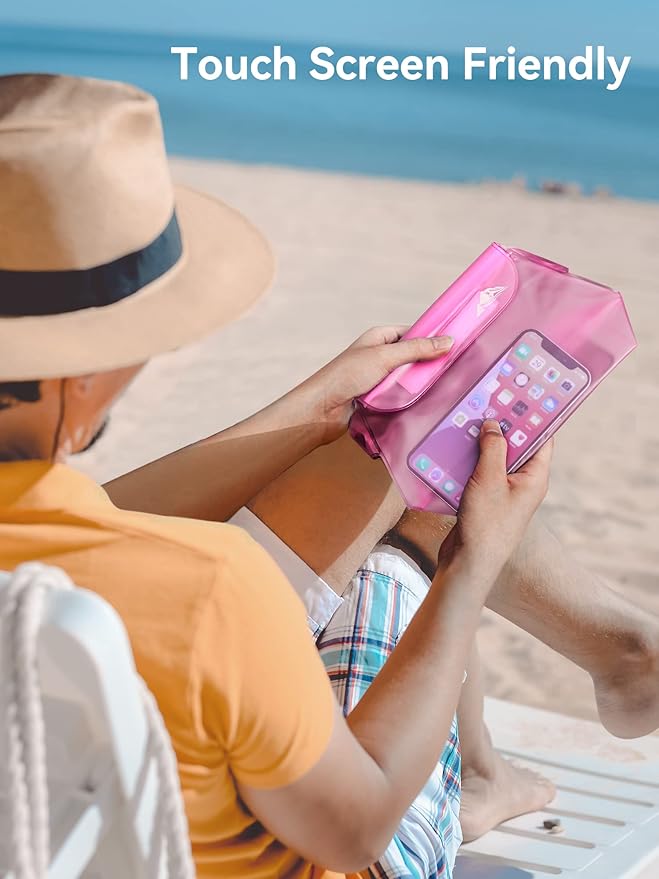 HEETA 2/3/4 Pack Waterproof Pouch with Waist Strap, Screen Touchable Dry Bag with Adjustable Belt for Phone Valuables for Kayaking, Swimming, Snorkeling, Boating, Fishing, Surfing & Beach