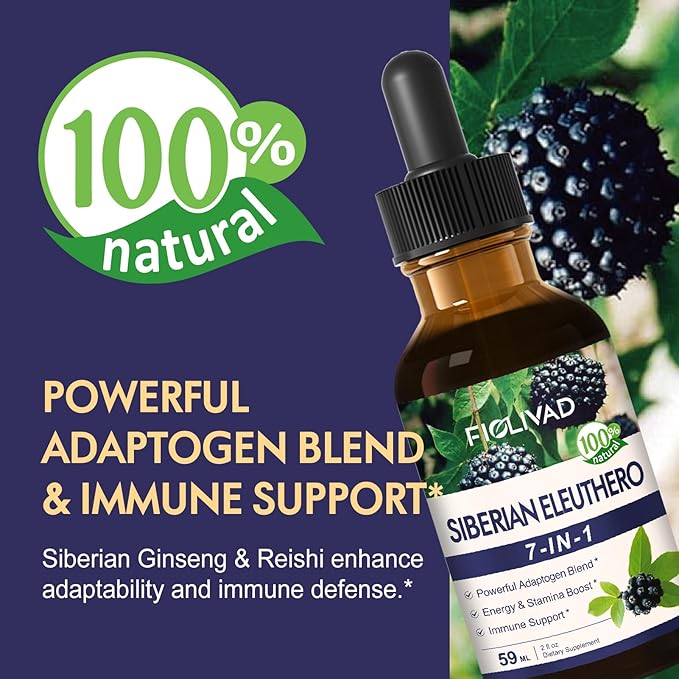 Herbal Liquid Drops, Natural Siberian Ginseng Extract for Powerful Adaptogen Blend, Energy & Stamina Boost & Immune Support. 4oz-Original