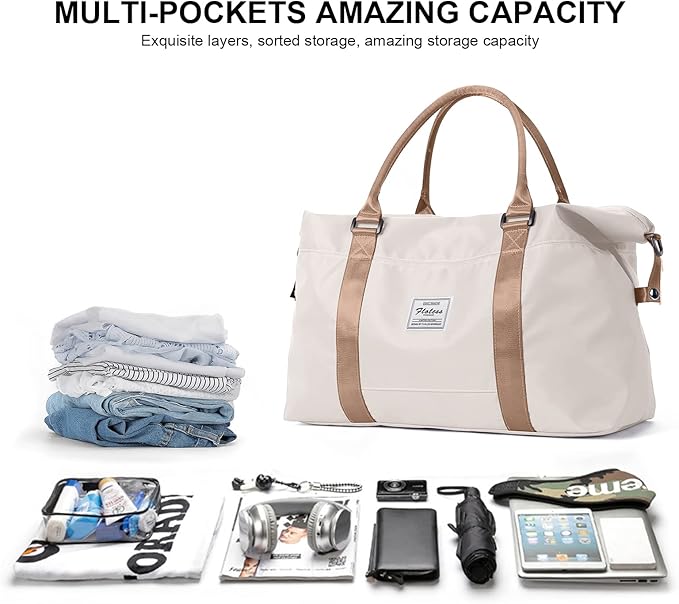 Travel Duffel Bag,Sports Tote Gym Bag,Shoulder Weekender Overnight Bag for Women