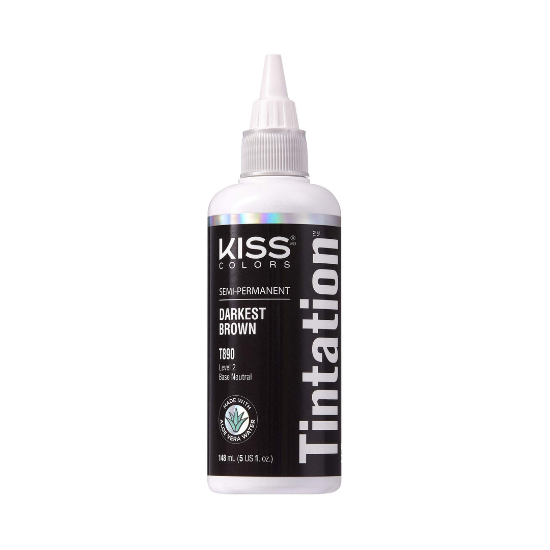 Kiss Tintation Semi-Permanent Hair Color Treatment 148 Ml (5 Us Fl.Oz) (Darkest Brown)
