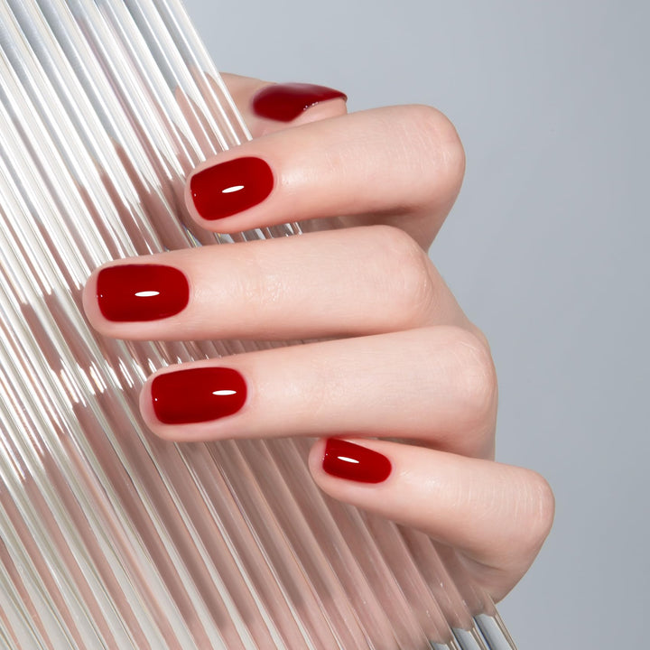 MAYCHAO 15ML Jelly Apple Red Gel Nail Polish 1Pc Transparent Red Gel Polish Soak Off UV LED Translucent Nail Polish Nail Art Starter Manicure Salon DIY at Home, 0.5 OZ