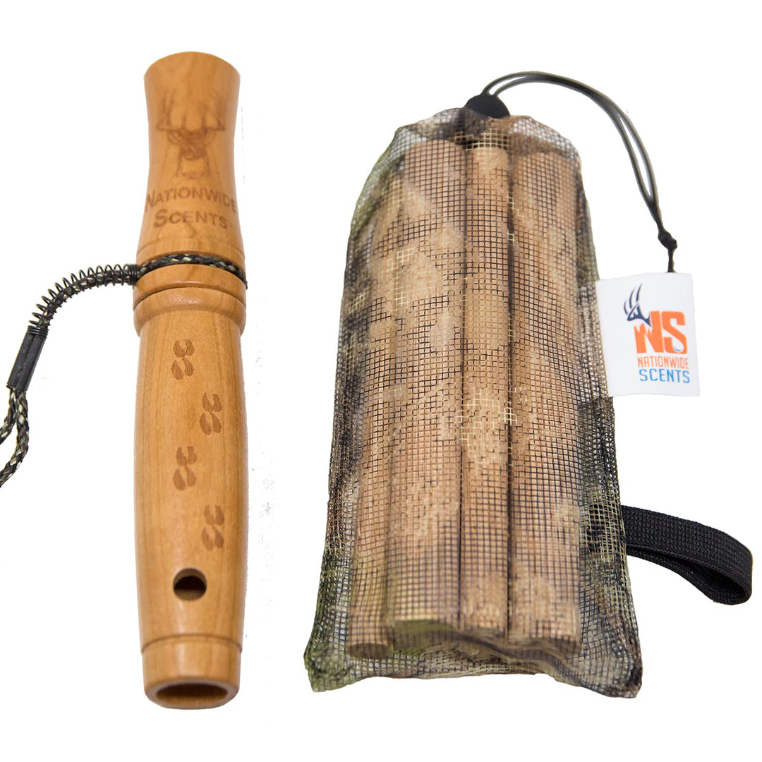 Nationwide Scents Deer Hunting Combo - Grunt Call and Rattle Bag - Ultimate Rattle Bag Deer Call and Buck Grunt Call for Whitetail Deer Hunting