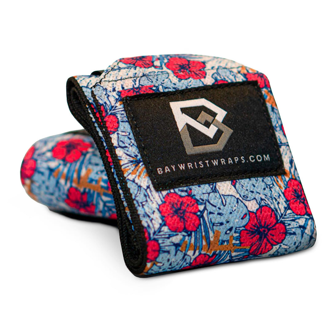 Bay Wrist Wraps Weightlifting Workout Wrist Brace - Adjustable, One Size Fits All - Comfort Wrist Wraps for Weightlifting with Thumb Loop, Lifting Wrist Strap in Tactical Hawaiian - 18-inch Wrist Wrap