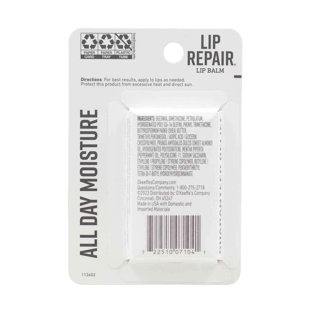 O'Keeffe's Lip Repair Lip Balm With Cooling Relief for Dry, Cracked Lips - Stick (Twin Pack) - Moisturizer for Extremely Cracked, Dry Lips