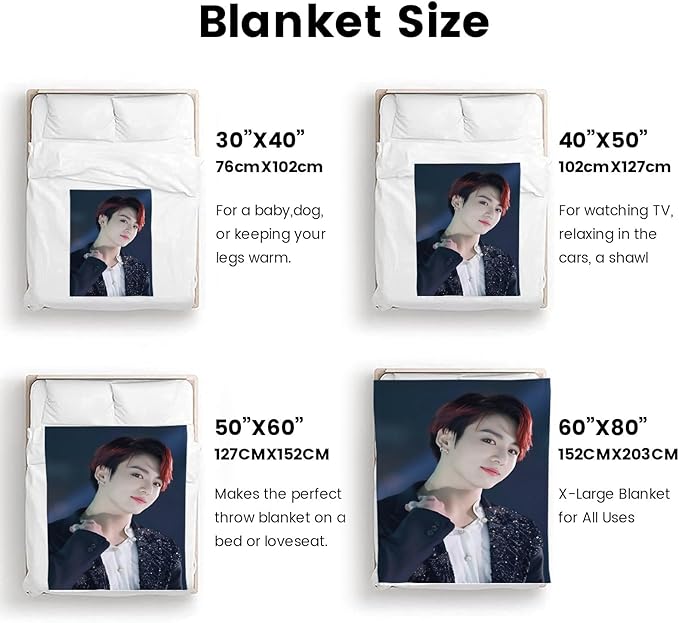 Blanket 50"X60" Soft and Comfortable Warm Fleece Throw Full Picture of Idol Group Blankets