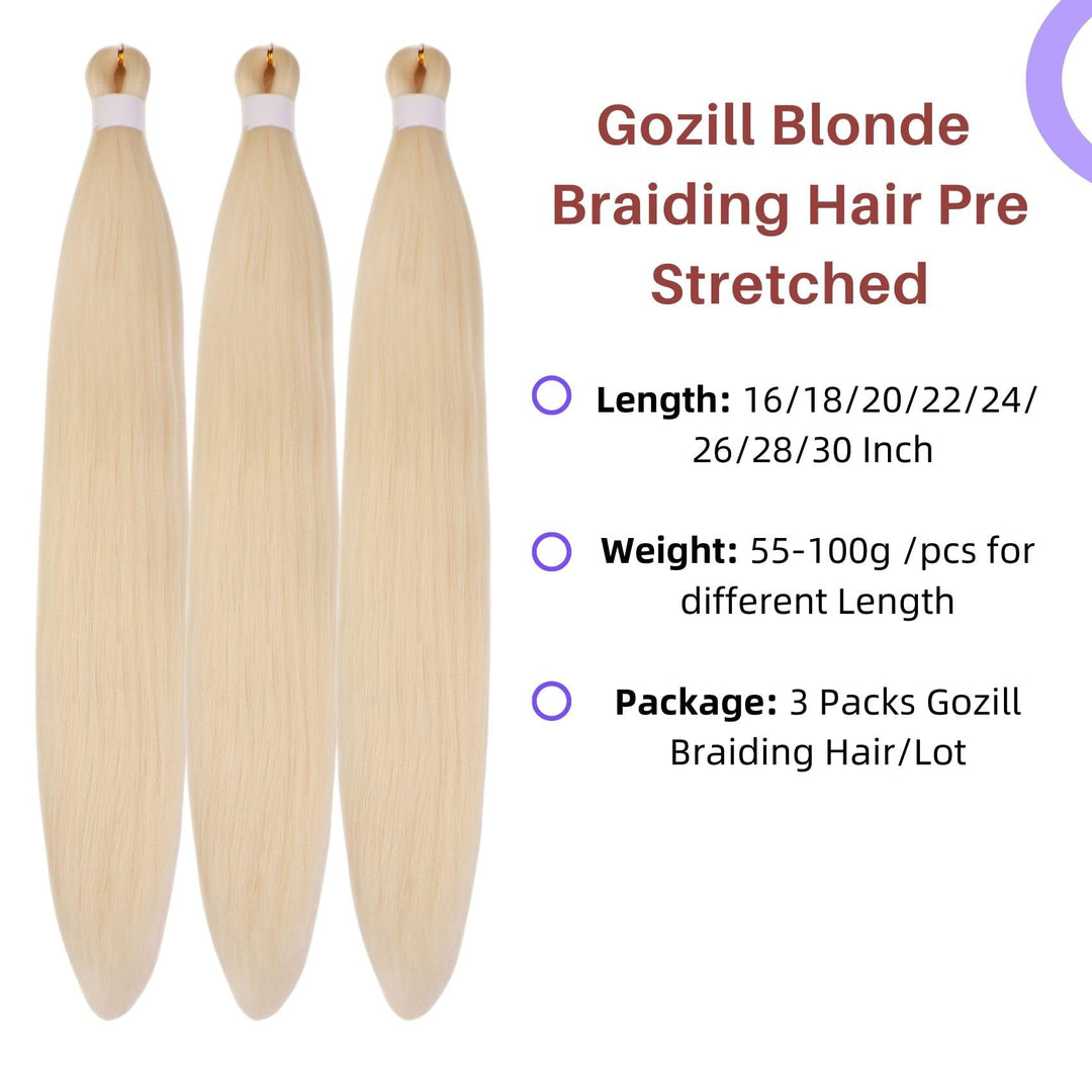 Blonde Braiding Hair Pre Stretched Knotless Braids Hair Extension 28 Inch Fake Blonde Hair for Braiding