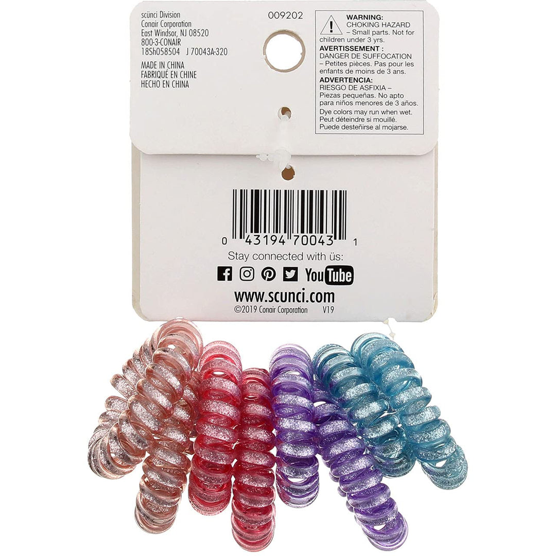 Scünci Hair Color Matching Elastics for Blonde Hair - 8 pieces + Bonus! Spiral Ponytailer!