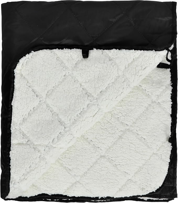 REDCAMP Large Warm Camping Blanket with Sherpa Lining, Cold Weather Warm Outdoor Blanket Waterproof and Windproof for Camping Stadium, Machine Washable 59"x79" White