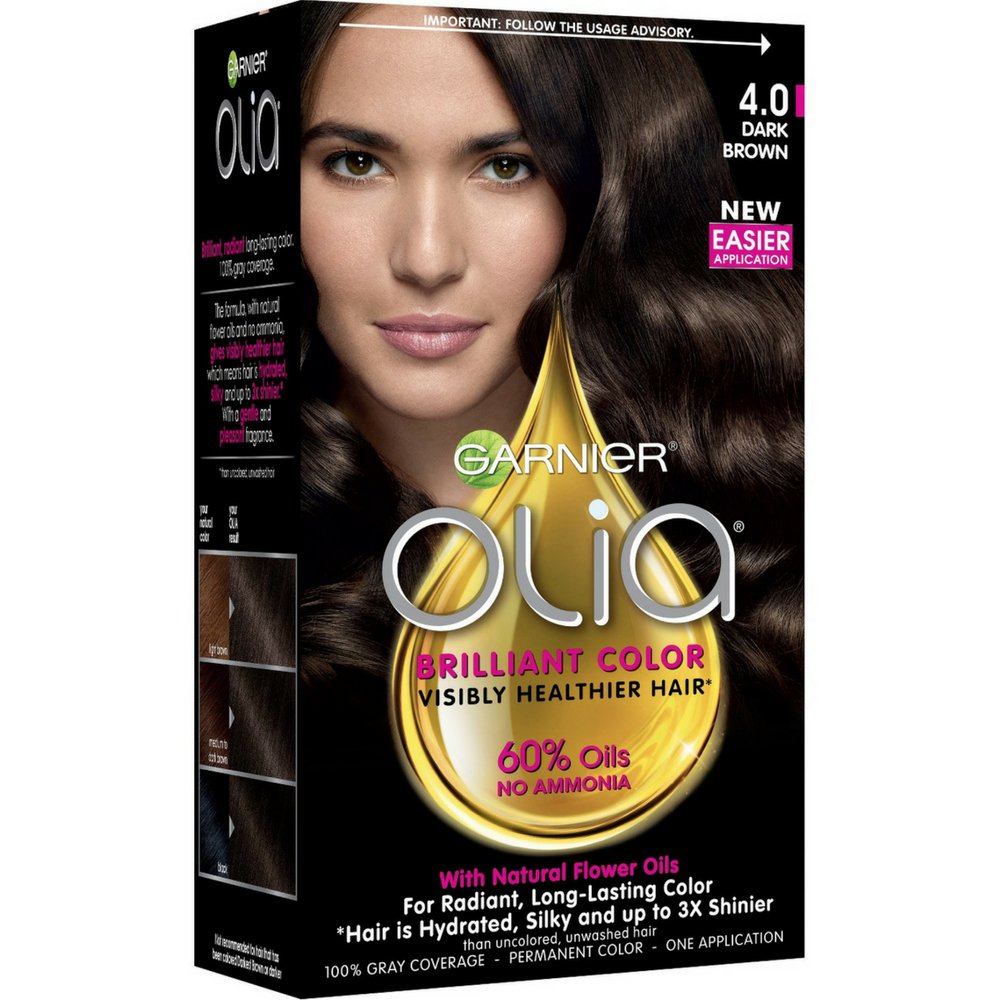 Garnier Olia Ammonia Free Hair Color [4.0] Dark Brown 1 Ea (Pack Of 3)