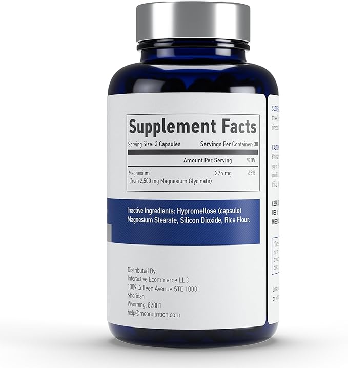 Magnesium Glycinate 275mg per Serving | 90 Vegan Capsules | Non-GMO, Gluten-Free, Gentle on Digestion | Supports Sleep, Heart & Bone Health | Made in USA