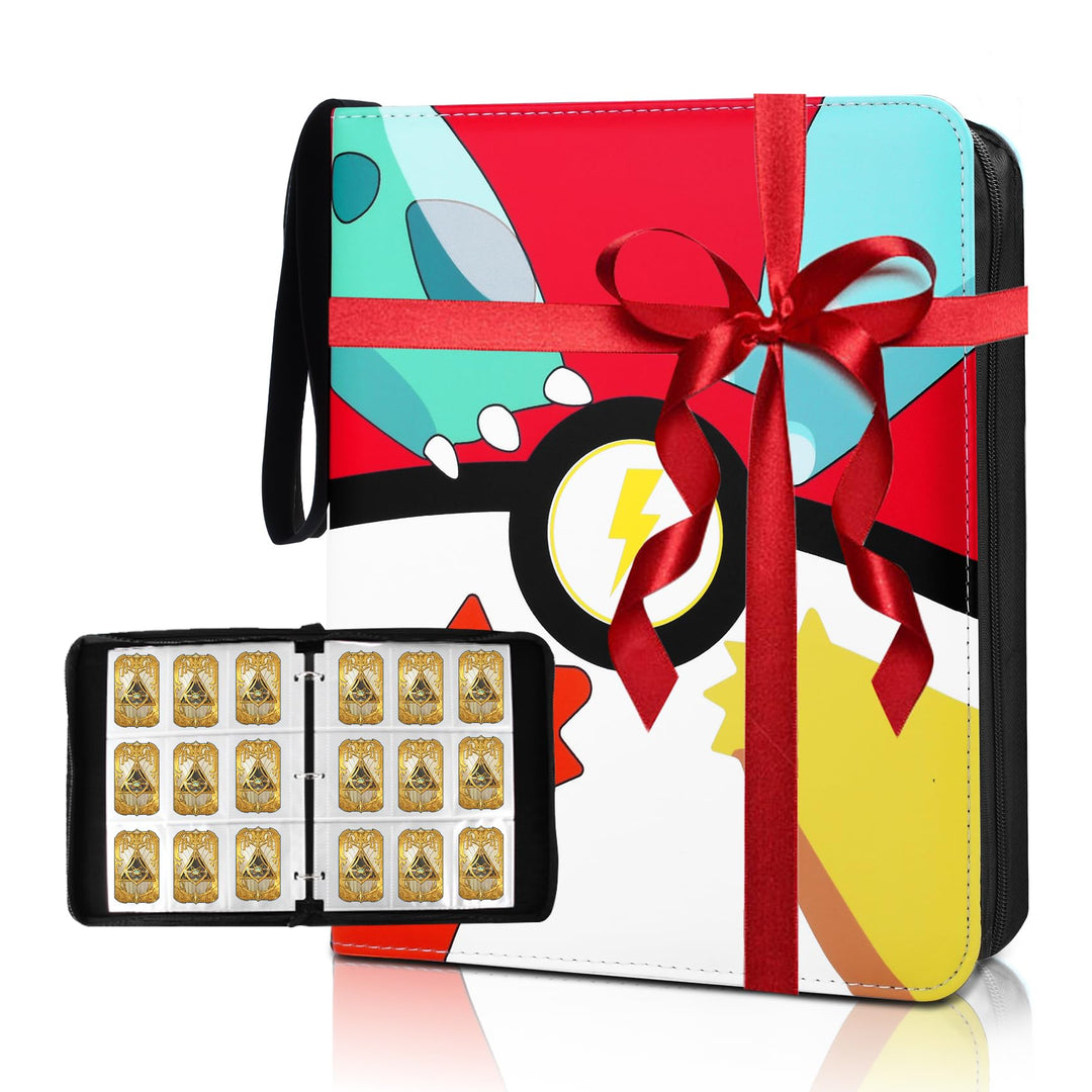 OCCKIC 9 Pocket Card Binder,Card Binder for Cards,900 Pockets Trading Card Binder with 50 Removable Sleeves,Card Binder Book for MTG, Game Cards, Baseball Sport Card (Red)