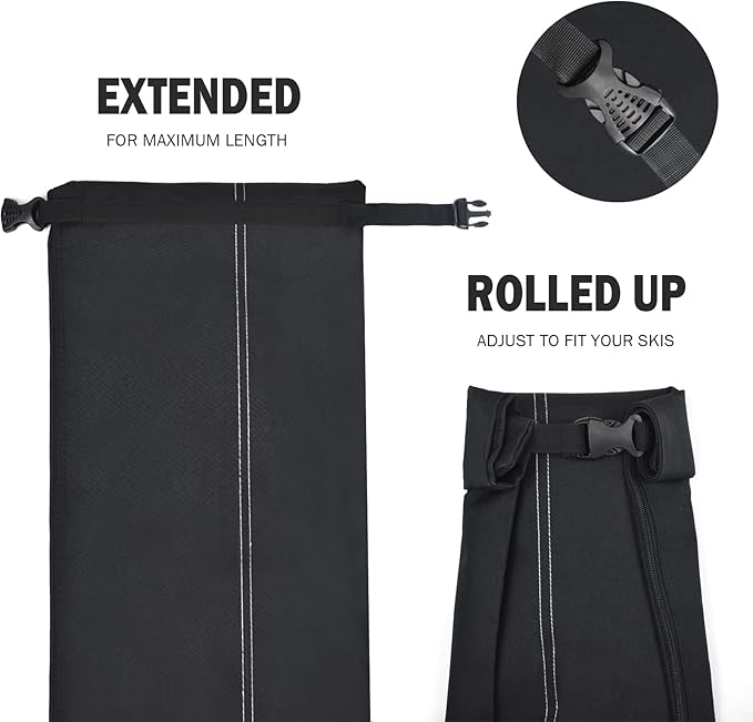 AUMTISC Ski Bag and Boot Bag Combo, Padded Ski Bags for Air Travel Flying, Adjustable Length for Skis Up to 200 cm and Boots Up to Size 13