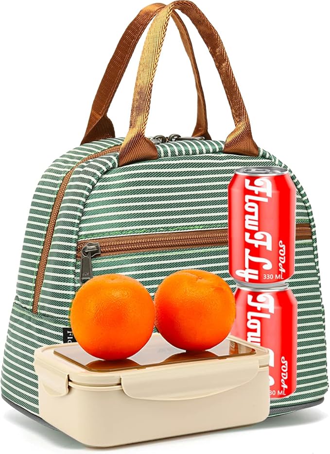 FlowFly Insulated Lunch Cooler Bag - Tote Bag Organizer for Women/Men, Green