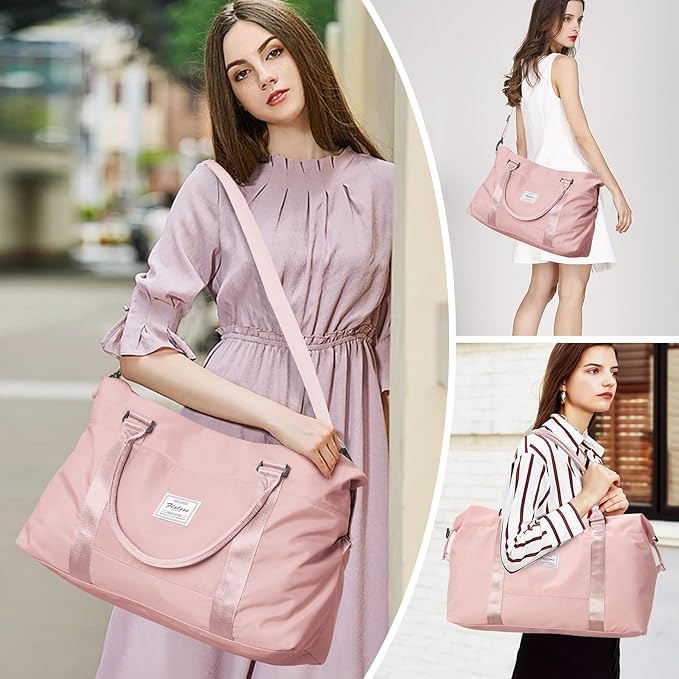 Travel Duffel Bag,Sports Tote Gym Bag,Shoulder Weekender Overnight Bag for Women