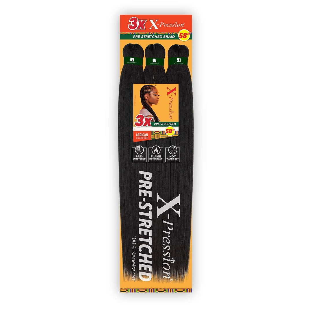 Sensationnel Braids Xpression 3X Pre-Stretched Braid 58'' (3-Pack, 613)