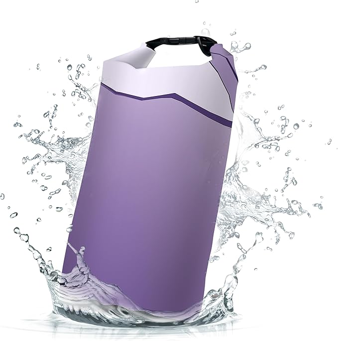 Waterproof Dry Bag,Roll Top Purple Waterproof Backpack 5L/10L/20L Floating and Lightweight Bags for Kayaking, Boating, Fishing, Swimming and Camping
