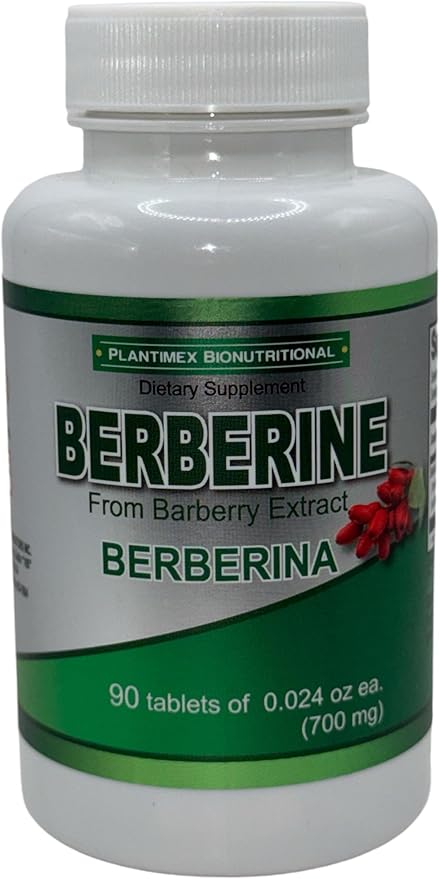 Berberina (Berberine) from Berberry Extract - 90 Tablets (700 mg) Dietary Supplement - Magnesium Stearate, Maltodextrin,