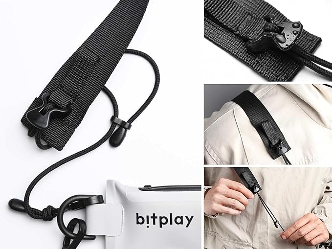 bitplay AquaSeal Sacoche Black - Dry Bag/Phone Pouch with Adjustable Strap for Phone and Valuables