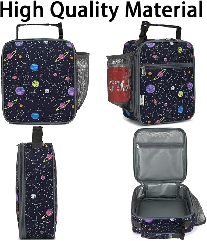 Lunch Box for Kids Boys Girls Men Women, Insulated Small Soft Cooler Lunch Bag Kit for School Work Picnic Travel - Reusable Portable lunchbox,Stars